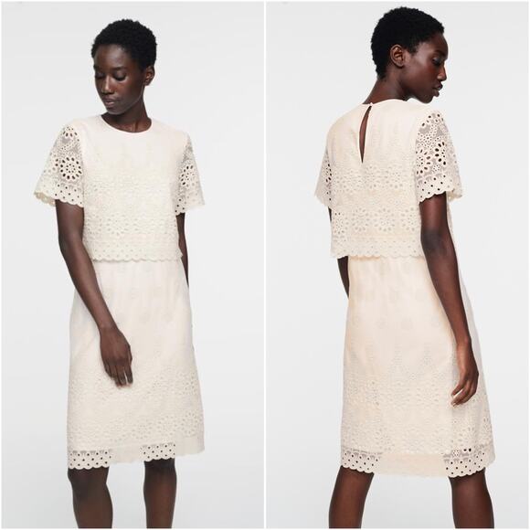 NWT Long Tall Sally Cream Lace Overlay Dress - Picture 2 of 10